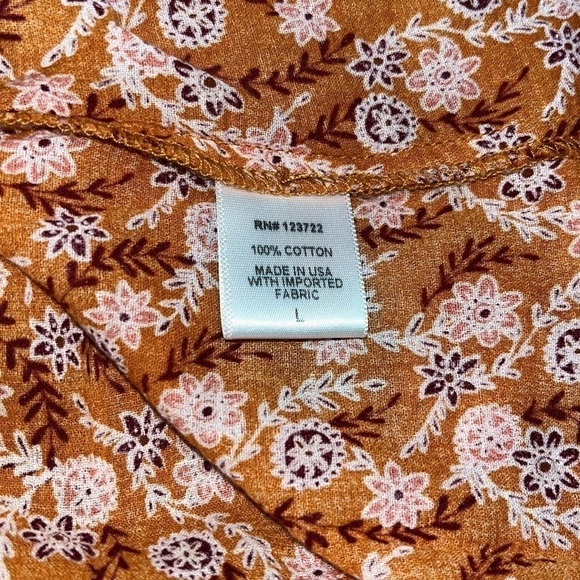 Xirena Rumer Scoop Neck Flutter Sleeve Tiered Midi Dress Laurel Floral Orange L - Picture 12 of 12